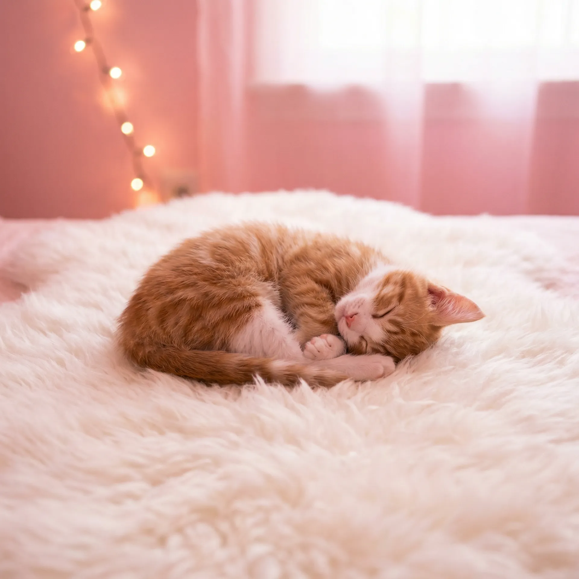 小猫蜷成一团入睡 - 桃花族论坛首页