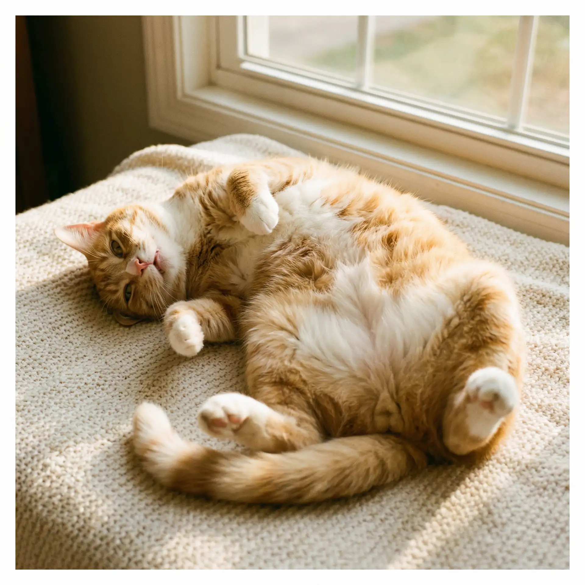 猫咪仰躺露出肚皮 - 桃花族论坛首页